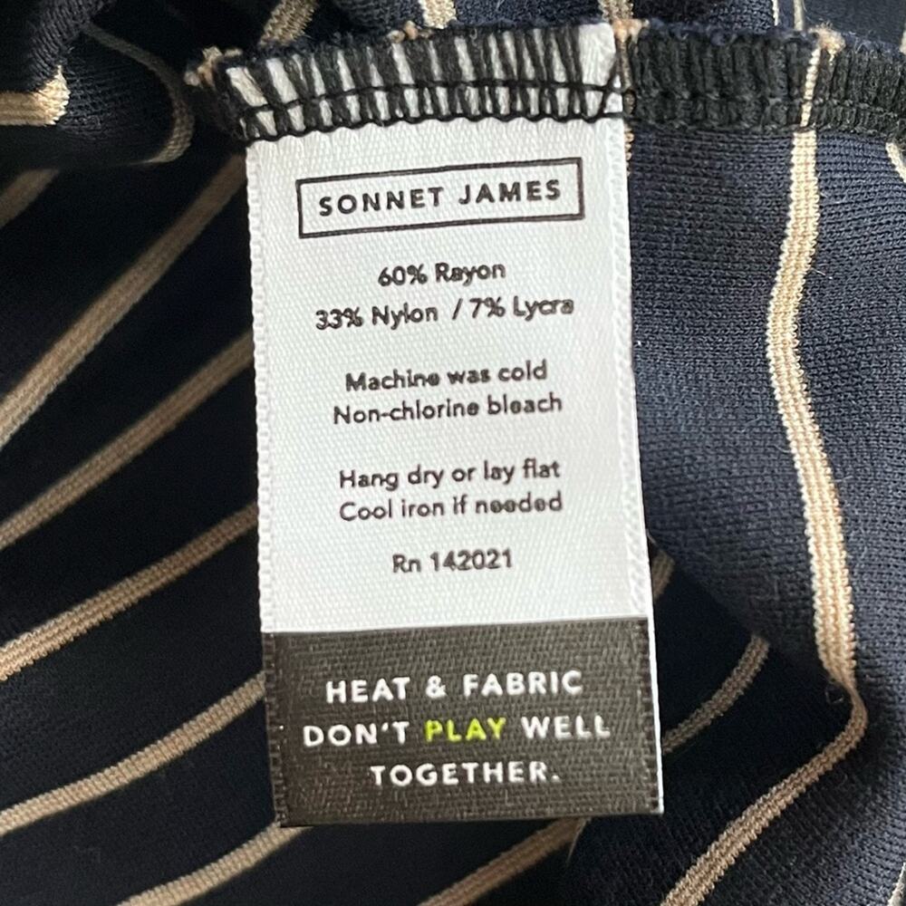 Sonnet James Play Stripe Midi Dress Navy White - Picture 6 of 7